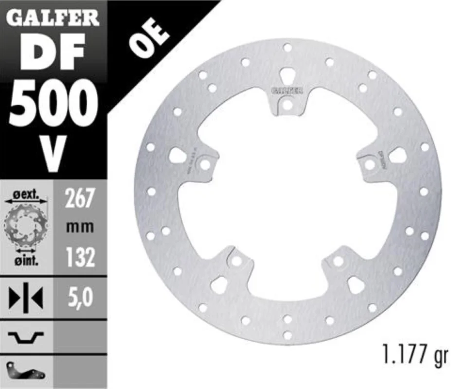 Galfer Disco Freno Antreriore ROUND FIXED 267X5MM per YAMAHA X - MAX 250 ABSModelli dal 2014 al 2017 DF500V Non Perdere