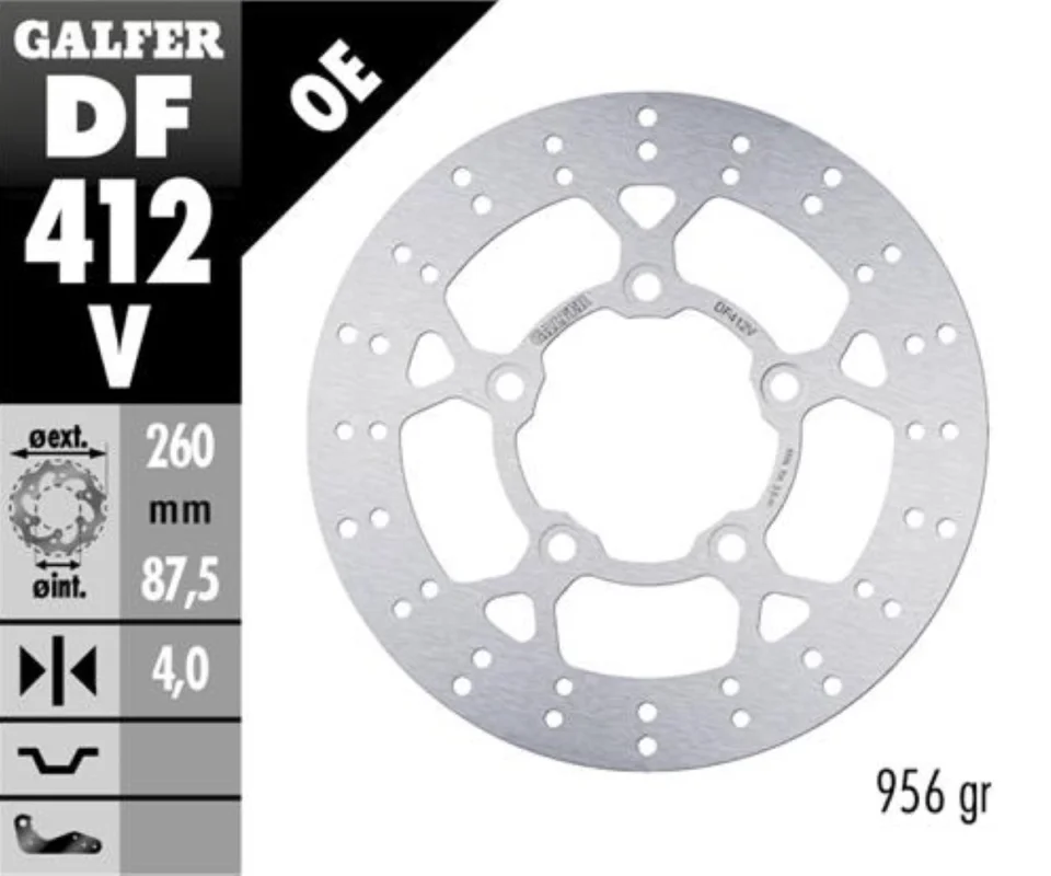 Prezzo Ridotto Galfer Disco Freno Antreriore ROUND FIXED 260X4MM per KYMCO PEOPLE S DER./RIGHTModelli: 2006 DF412V