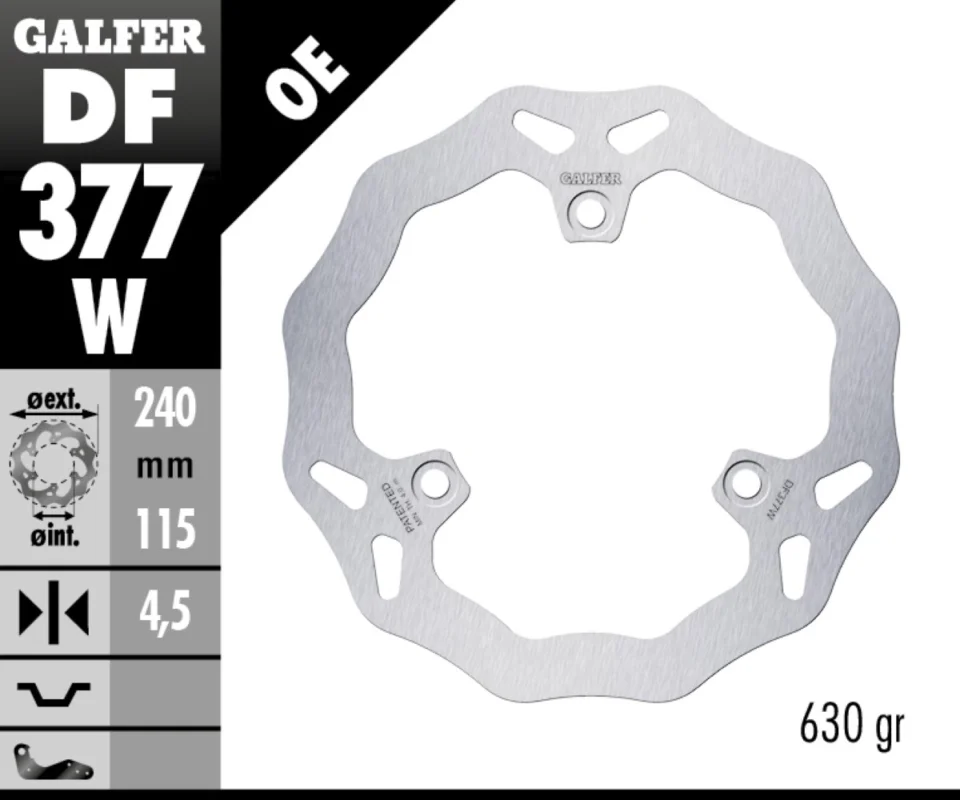 Professionale Galfer Disco Freno Antreriore WAVE FIXED 240X4.5MM per SUZUKI UH 125 BURGMANModelli: 2014 DF377W