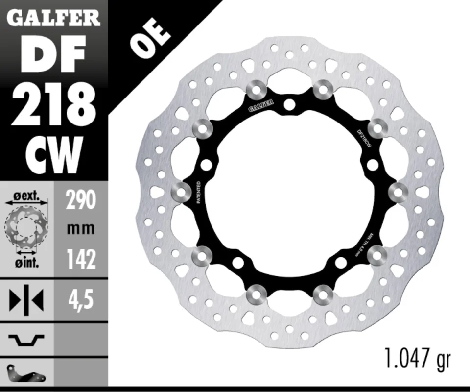 Galfer Disco Freno Antreriore W FLOATING CMP ALU 290X4,5MM per KAWASAKI ZX-4RRModelli dal 2024 al 2026 DF218CW Offerta Speciale