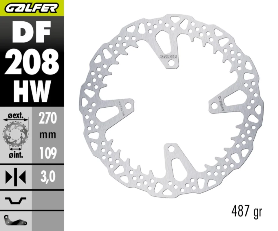 Galfer Disco Freno Antreriore SHARK FIXED 270X3MM per KAWASAKI KX 450 XModelli dal 2024 al 2026 DF208HW Miglior Prezzo