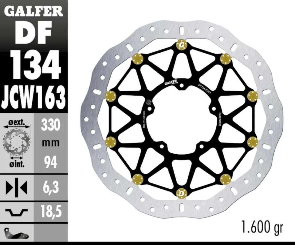 Galfer Disco Freno Antreriore WAVE FLOATECH RACING 330X6.3MM per HONDA CMX 1100 T REBELModelli: 2021 DF134JCW163G03 Pagamento Sicuro