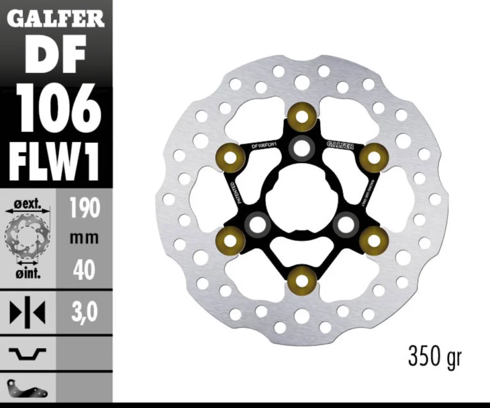 Non Perdere Galfer Disco Freno Antreriore W FLOATING RACING 190x3mm per OHVALE GP 0 190 DAYTONAModelli: 2019 DF106FLW1