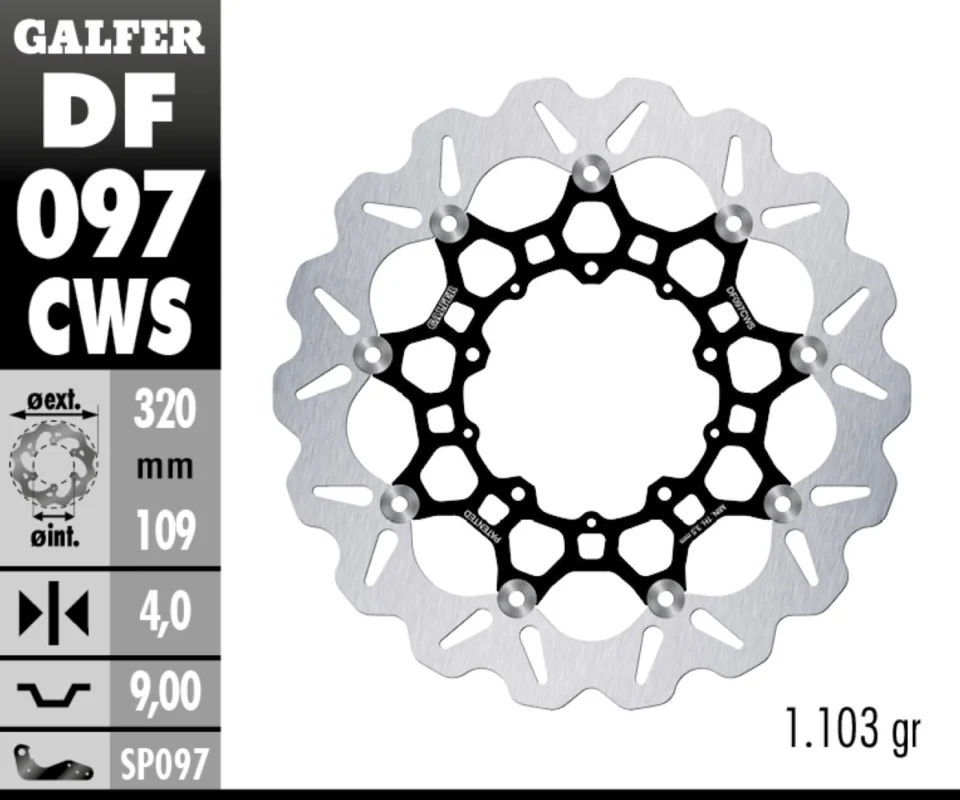 Galfer Disco Freno Antreriore W FLOATING CMP OVER ALU 320x4MM per HONDA X-ADV 750Modelli: 2017 DF097CWS Affare