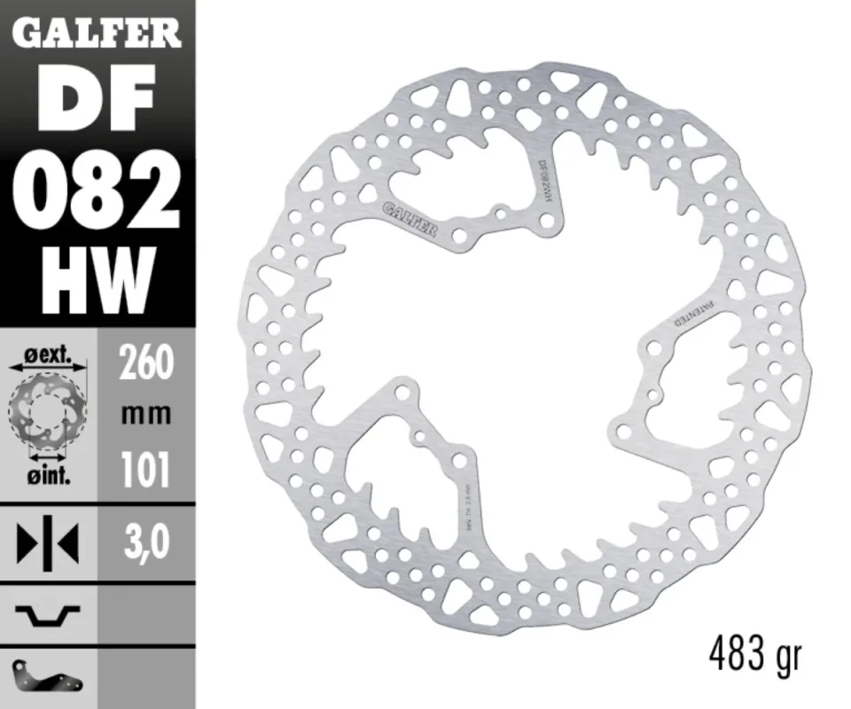 Galfer Disco Freno Antreriore SHARK FIXED 260X3MMper HONDA RED MOTO CRF 400 RXModelli dal 2024 al 2026 DF082HW Promo Stagionale