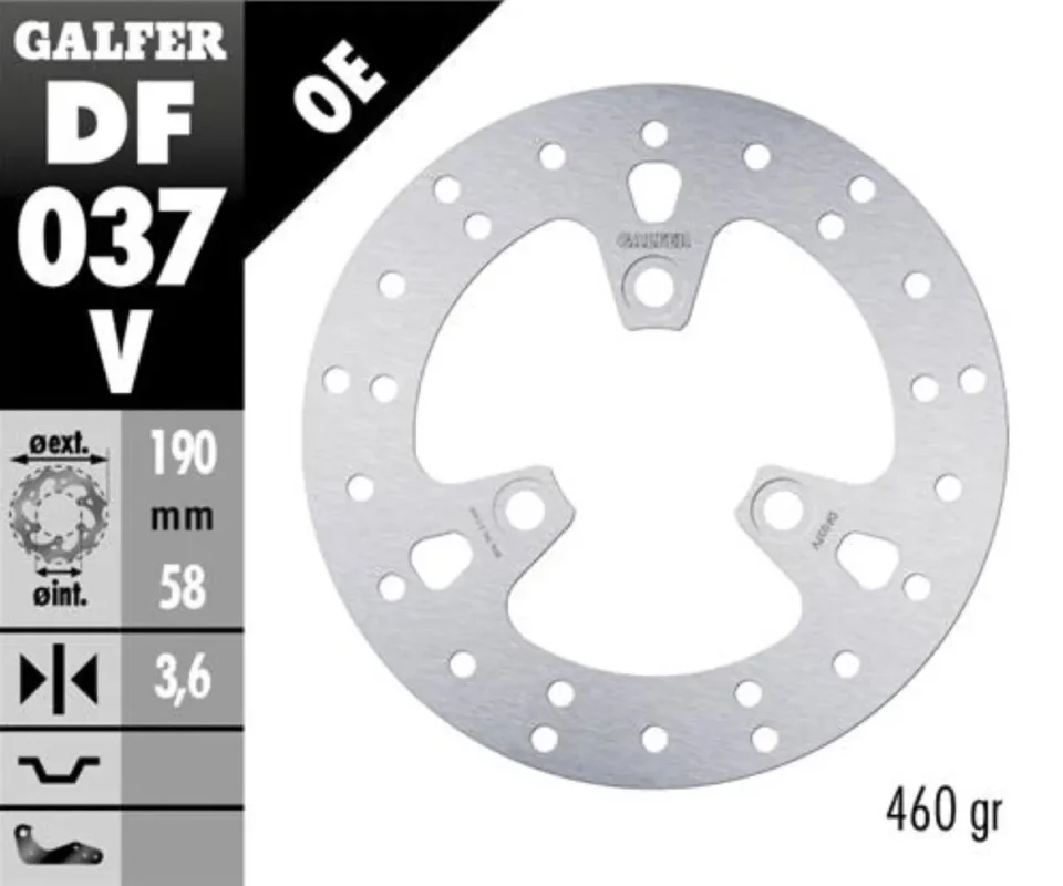 Galfer Disco Freno Antreriore ROUND FIXED 190X3.6MM per SYM FIDDLE 125Modelli: 2008 DF037V Vendita Finale