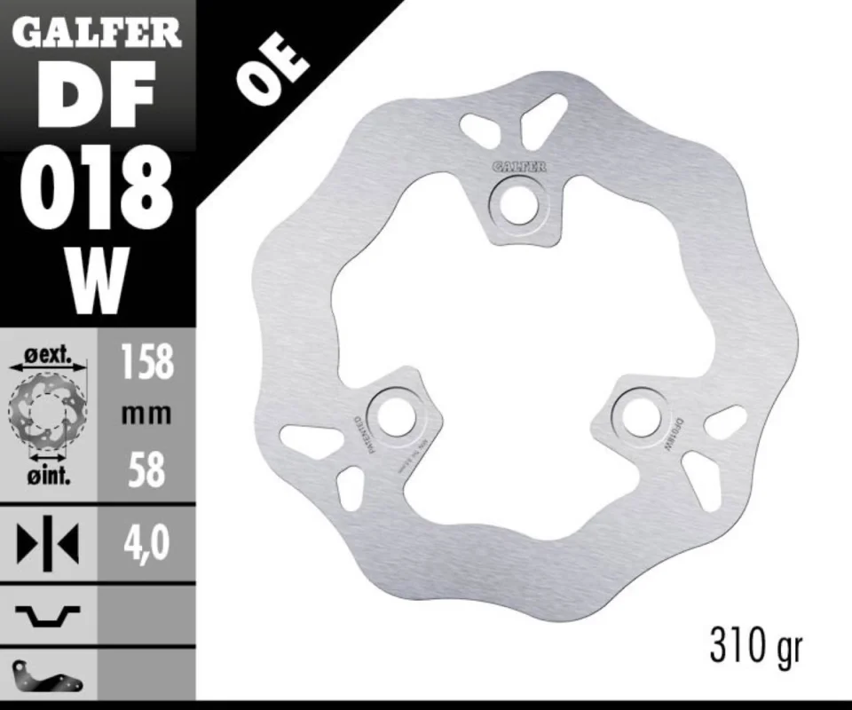 Solo Oggi Galfer Disco Freno Antreriore WAVE FIXED 158x4mm per KYMCO TOP BOY 50Modelli: 1997 DF018W