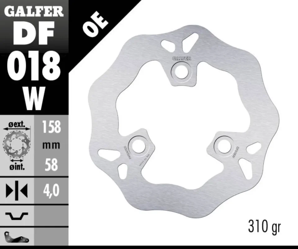 Consegna Rapida Galfer Disco Freno Antreriore WAVE FIXED 158x4mm per HONDA DIO ZX 50Modelli: 1994 DF018W