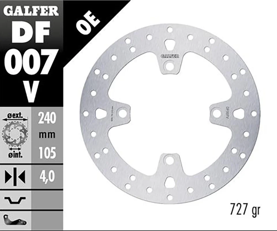 Galfer Disco Freno Antreriore ROUND FIXED 240X5MM per KEEWAY OUTLOOK 125Modelli dal 2007 al 2008 DF007V Prezzo Scontato