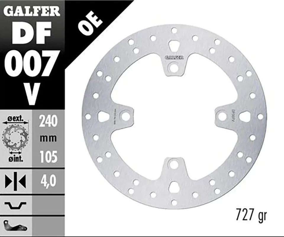 Spedizione Espresso Galfer Disco Freno Antreriore ROUND FIXED 240X5MM per HONDA FES 250 FORZA X / ZModelli: 2005 DF007V