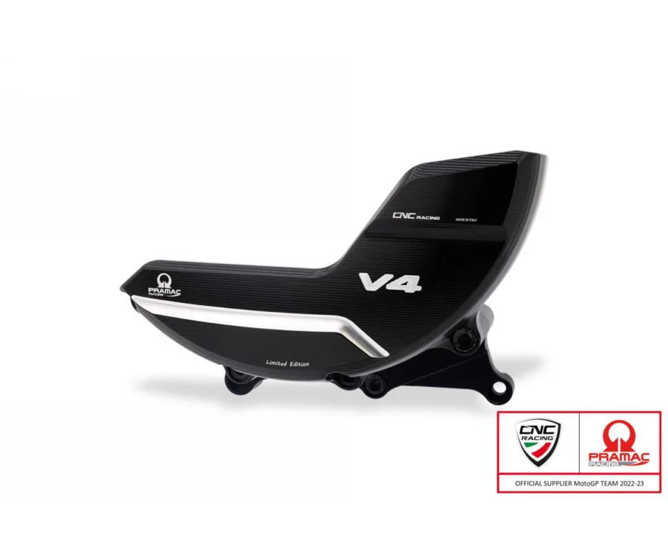 Protezione Carter Frizione Pramac Racing Limited Edition Cnc Racing Nero/argento Ducati Multistrada V4Modelli dal 2021 al 2022 PR318BPR Economico