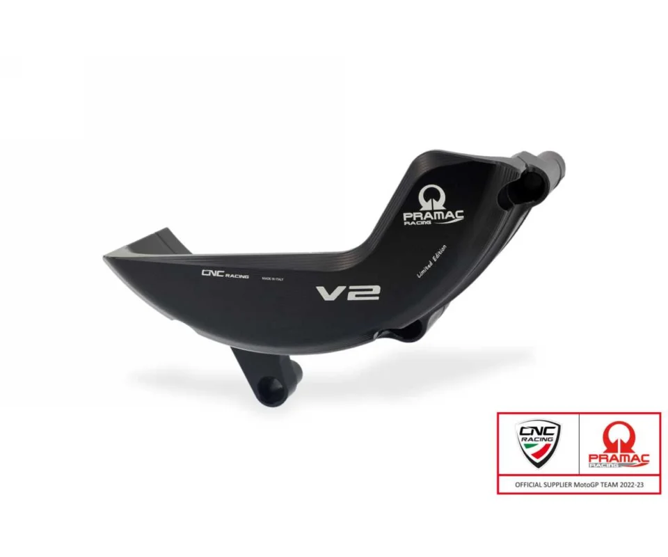 Protezione Carter Alternatore Pramac Racing Limited Edition Cnc Racing Nero Ducati Streetfighter V2Modelli dal 2022 al 2023 PR323BPR Nuova Collezione