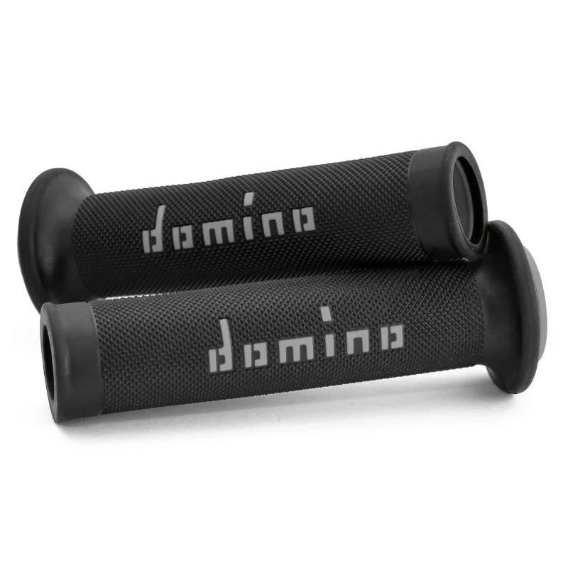 Manopole Domino Strada Racing Diametro 20-26 Nero Grigio Affare