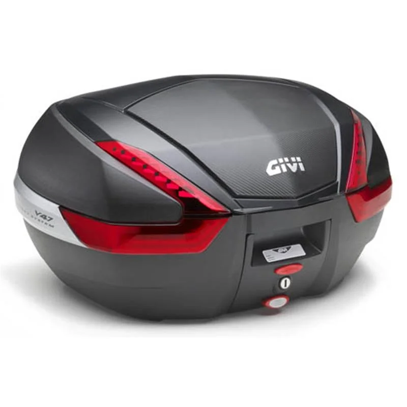 Valigia Givi V47NN Monokey 47 Litri Con cover Carbon Look e Catadiottri Rossi Pagamento Sicuro