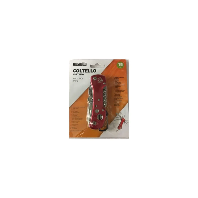 A0146002280 COLTELLO MULTIUSO IN ACCIAIO 15 FUNZIONI AUSONIA Nuova Collezione