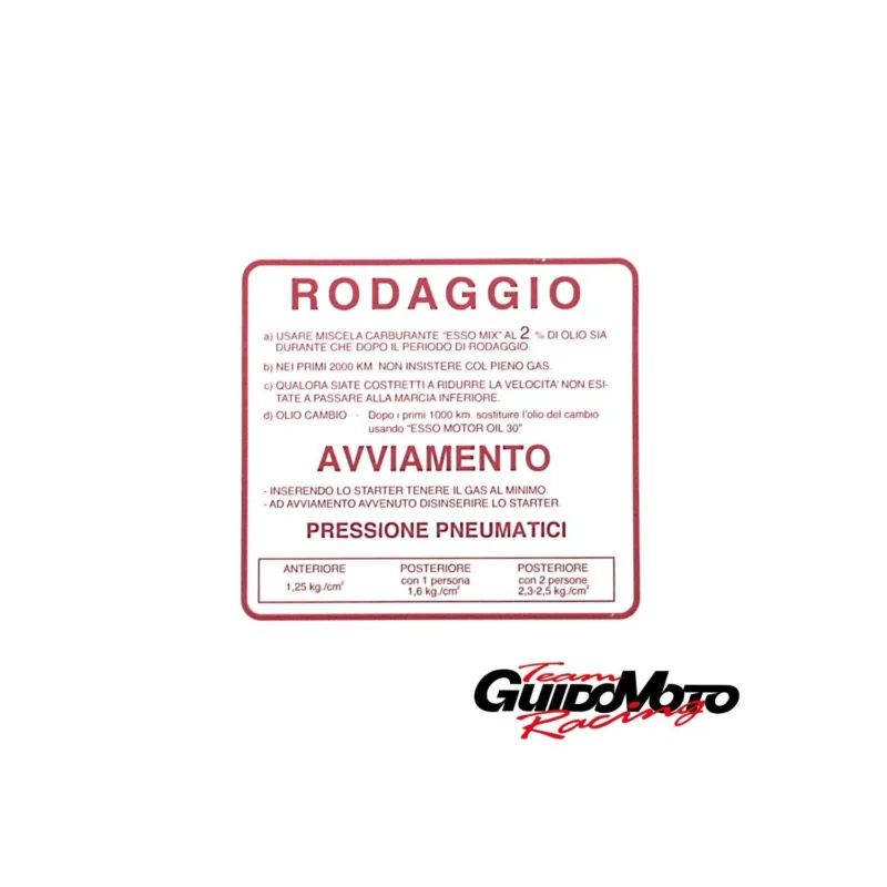 Scelto Dai Clienti 09404 ADESIVO RODAGGIO 2% ROSSO VESPA PIAGGIO