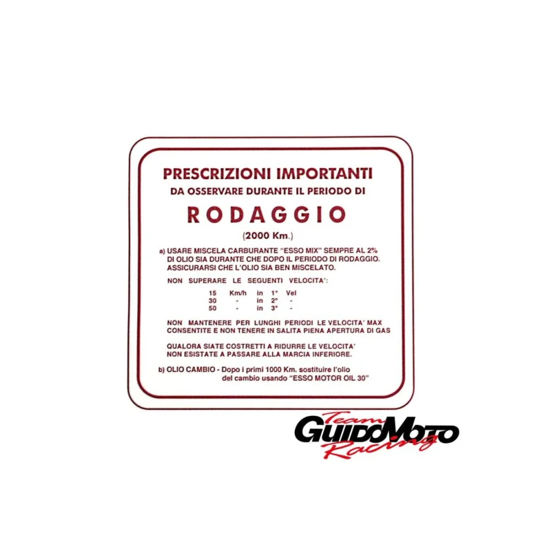 09401 ADESIVO RODAGGIO 2% ROSSO VESPA TRE MARCE PIAGGIO Must-Have