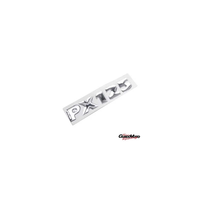 Quantità Limitata TARGHETTA ADESIVA RESINATA CROMATA LATERALE VESPA PX 125 PIAGGIO 142720190