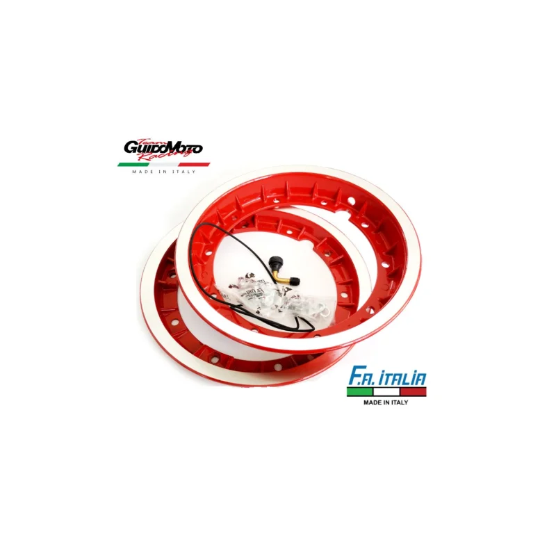 CERCHIO TUBELESS ROSSO ARGENTO VESPA GTR SPINT 50 S ET3 PK PX PK LML FA5583 Ultime Pezzi